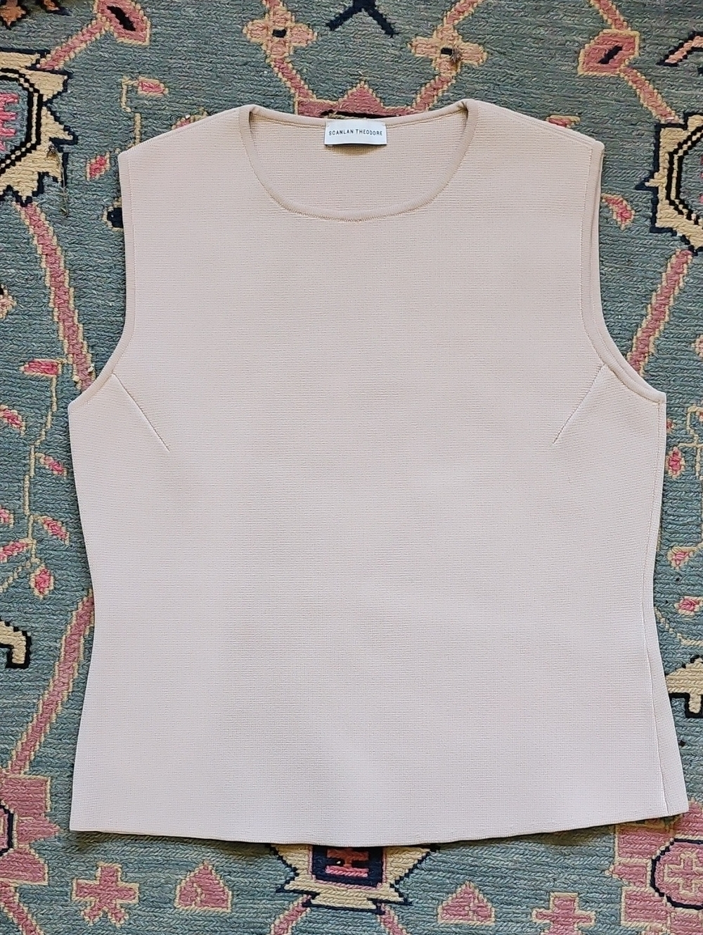 Scanlan Theodore Crewneck Sweater Vest Beige  Size Large